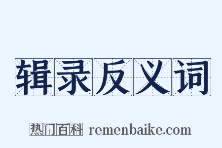 辑录反义词是什么意思的图片